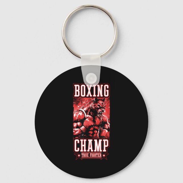 Wolf Boxing Champ _ Boxer Fighter Motivation  Schlüsselanhänger (Vorderseite)