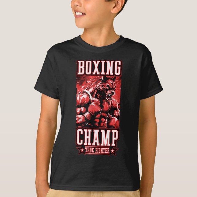 Wolf Boxing Champ _ Boxer Fighter Motivation  T-Shirt (Vorderseite)