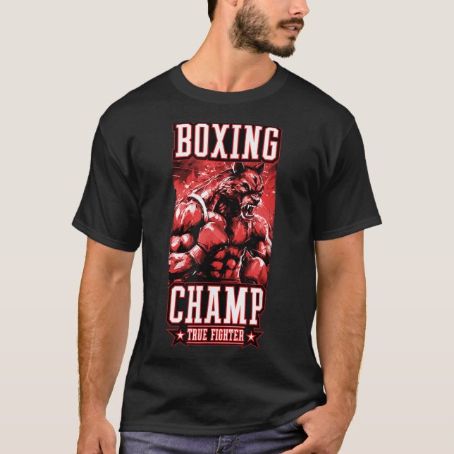 Wolf Boxing Champ _ Boxer Fighter Motivation  T-Shirt (Vorderseite)