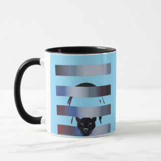Wolf Breaking Through Color Stripes – Bold Graphic Tasse