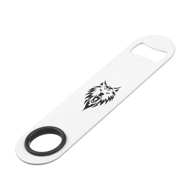 Wolf brüllt tribal  speed flaschenöffner (Vorderseite Schrägansicht)