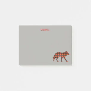 Wolf Buffalo Kariert auf grauen Hintergrund Post-it Klebezettel