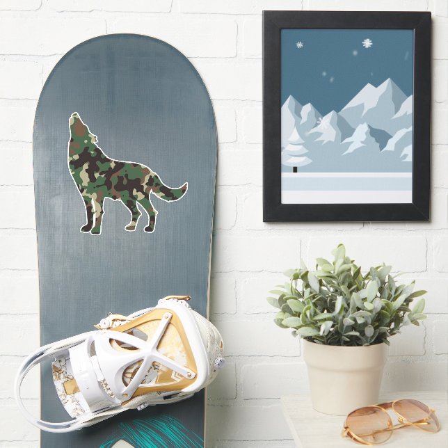 Wolf-Camouflage-Sticker Aufkleber (Snowboard)