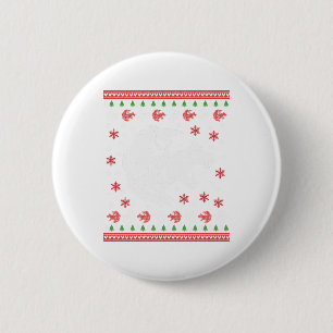 Wolf Christmas Button