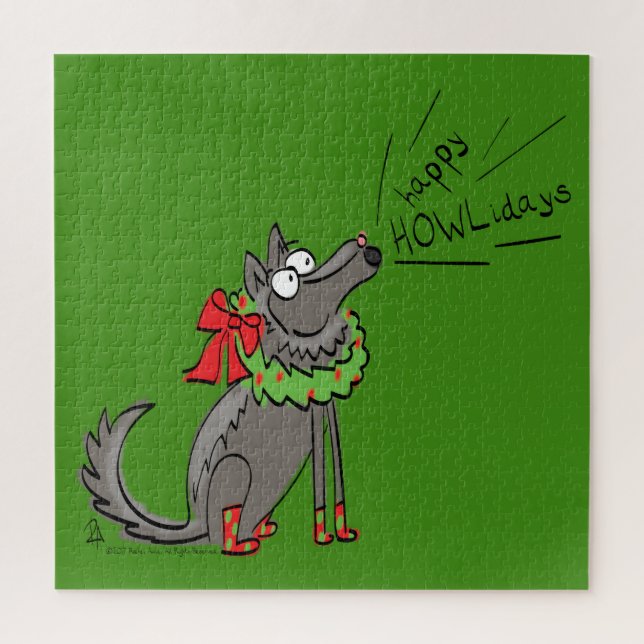 Wolf Christmas Funny Niedlich Kids (Vertikal)