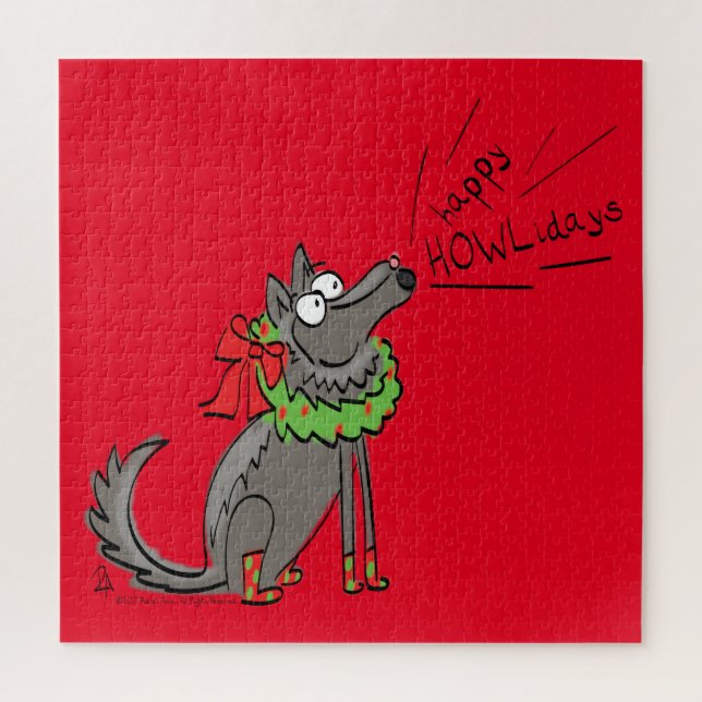 Wolf Christmas Funny Niedlich Kids (Vertikal)