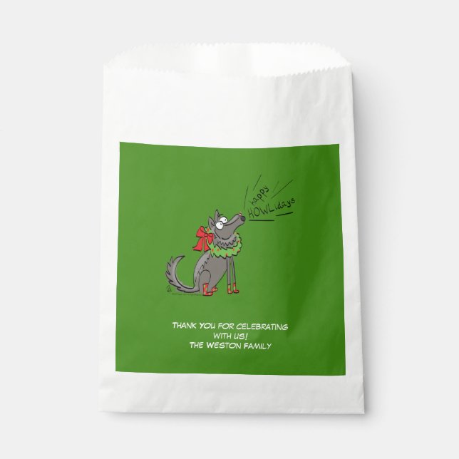 Wolf Christmas Funny Niedlich Kids Geschenktütchen (Vorderseite)