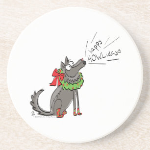 Wolf Christmas Funny Niedlich Kids Getränkeuntersetzer