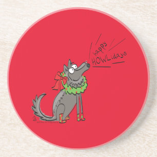 Wolf Christmas Funny Niedlich Kids Getränkeuntersetzer