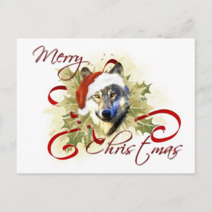 Wolf Christmas Postcards Feiertagspostkarte