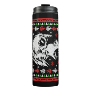 Wolf Christmas Thermosbecher