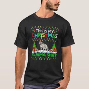 Wolf Christmas Xmas Weihnachtsmannmütze Pajama Shi T-Shirt