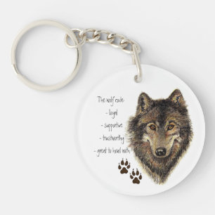 Wolf Code Quote, Wolves Animal Schlüsselanhänger