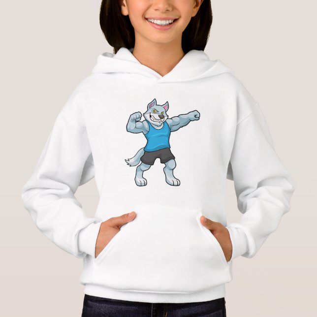 Wolf comme Bodybuilder avec les gros bras supérieu (Devant)