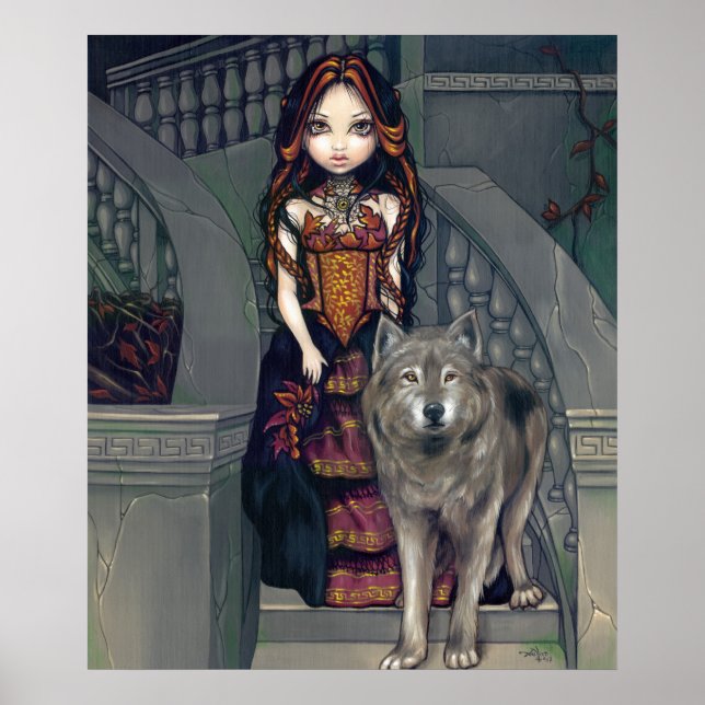 Wolf Countess ART PRINT Wölfe Gothic Vampire Poster (Vorne)