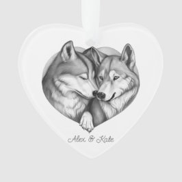 Wolf Couple Ornament