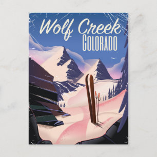 Wolf Creek Colorado Skiplakat Postkarte