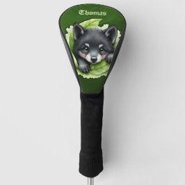 Wolf cub in the green: golf headcover
