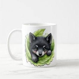 Wolf cub in the green: kaffeetasse