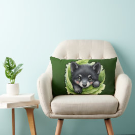 Wolf cub in the green: lendenkissen