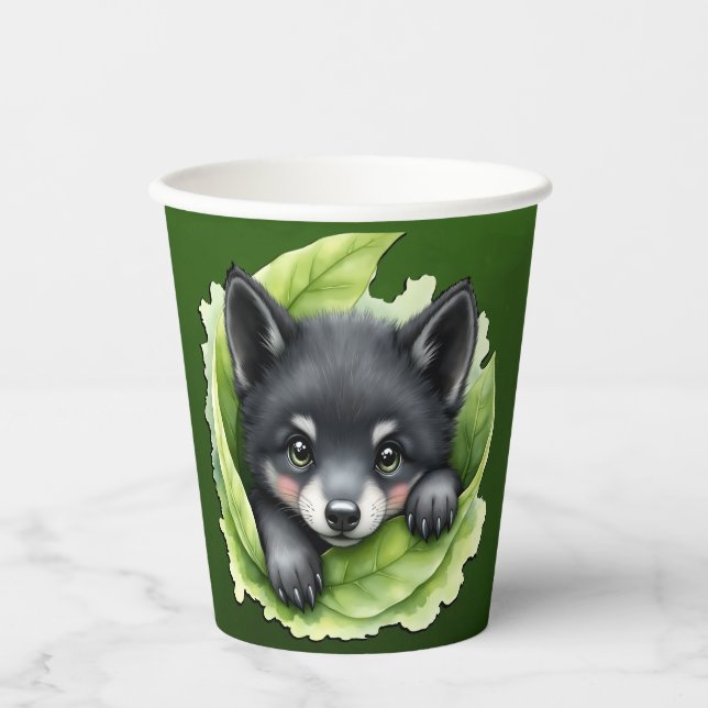 Wolf cub in the green: pappbecher (Vorderseite)