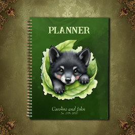 Wolf cub in the green planer
