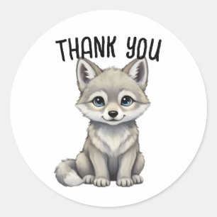 Wolf Danke Aufkleber