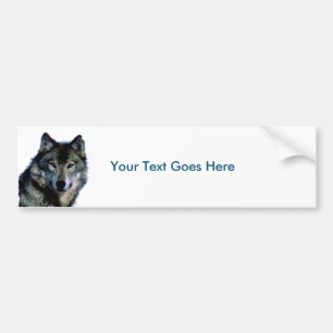Wolf deinen eigenen Text Autoaufkleber