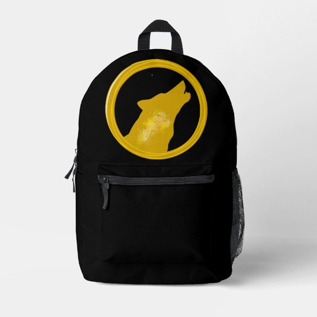 WOLF DEN GOLDIE-BACKPACK BEDRUCKTER RUCKSACK (Vorderseite)