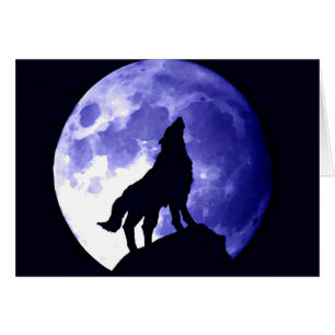 Wolf, der am Mond heult