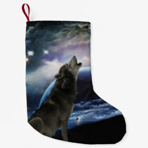 Wolf, der am Mond heult Kleiner Weihnachtsstrumpf