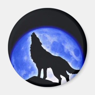 Wolf, der am Mond heult Magnet