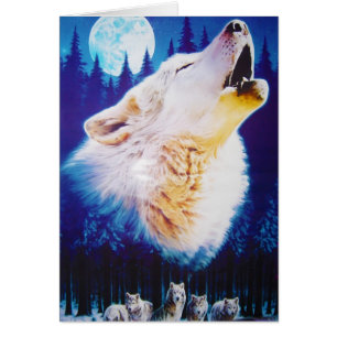 Wolf, der am vollen blauen Mond heult