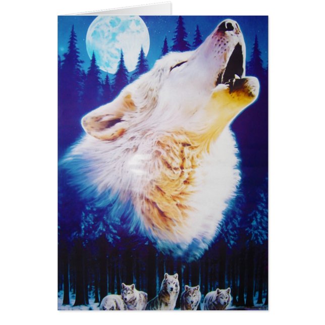 Wolf, der am vollen blauen Mond heult (Vorne)