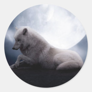 Wolf der König der Wildnis Runder Aufkleber