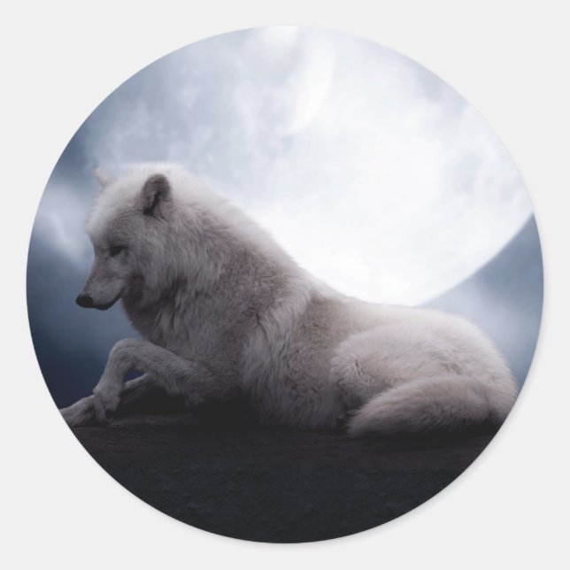 Wolf der König der Wildnis Runder Aufkleber (Vorderseite)