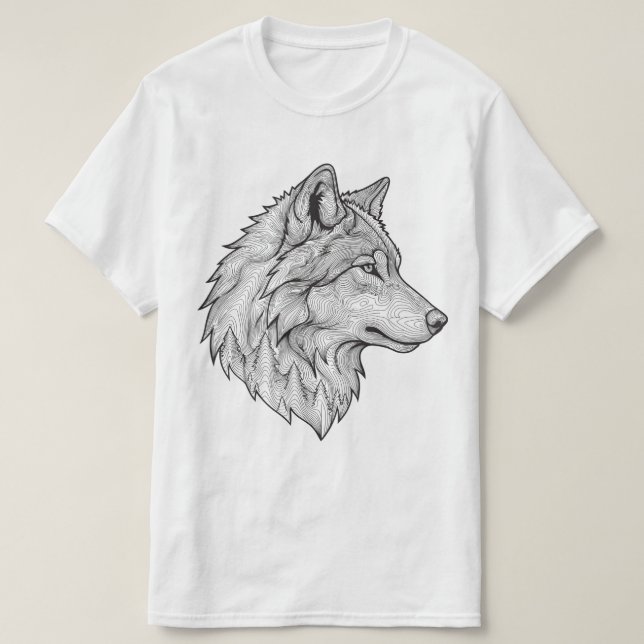 Wolf-Design T-Shirt (Design vorne)