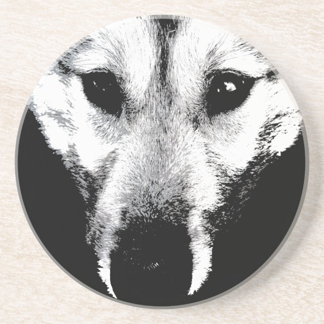 Wolf Dessous de verre Husky Wolf Dog Art Dessous d (Devant)
