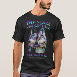 Wolf Die Narben, die man nicht sehen kann, sind am T-Shirt