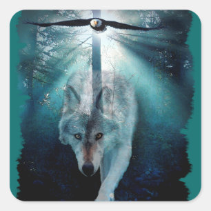WOLF & EAGLE Harmony Wildlife Sticker