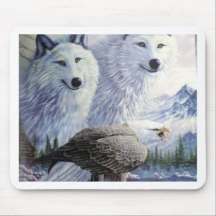 Wolf Eagle Tiere Naturpark Büro Kunst Mousepad