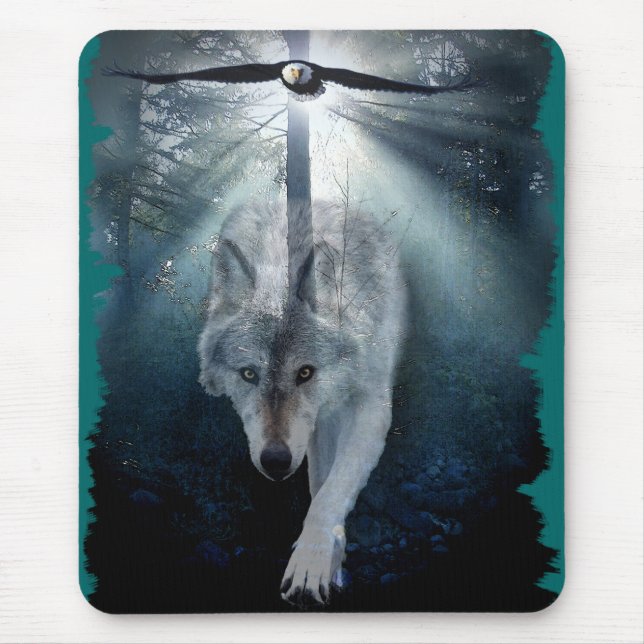 WOLF & EAGLE Wildlife Series Mousepad (Vorne)