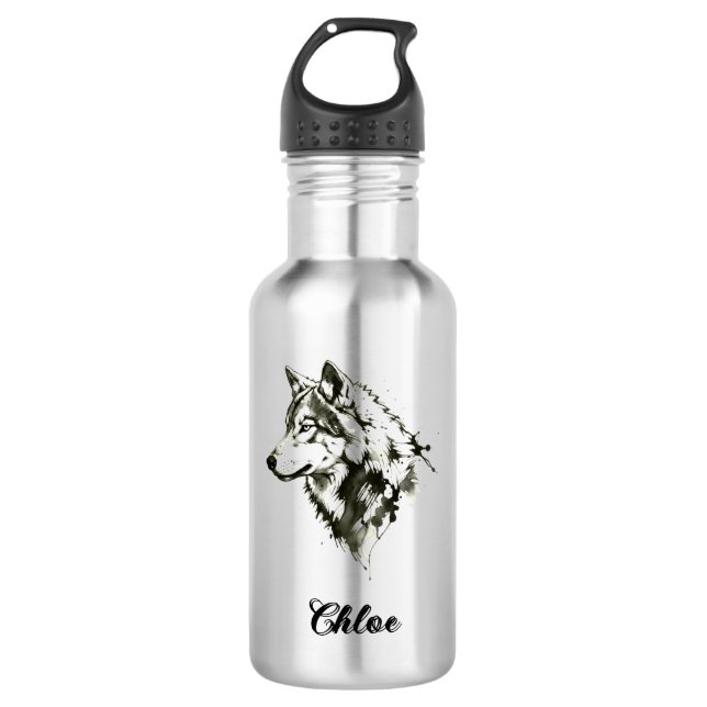Wolf Edelstahlflasche (Vorderseite)