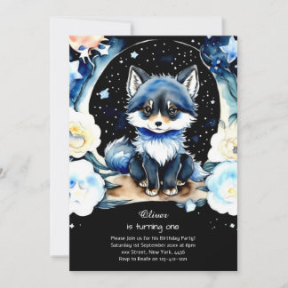 Wolf Einladung zum ersten Geburtstag