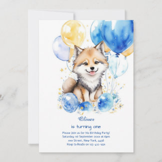 Wolf Einladung zum ersten Geburtstag