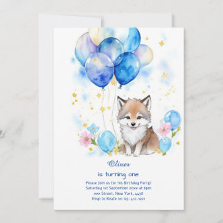 Wolf Einladung zum ersten Geburtstag