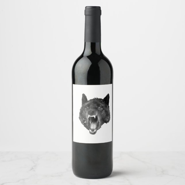 Wolf es Weinflasche runter Weinetikett (Vorderseite)