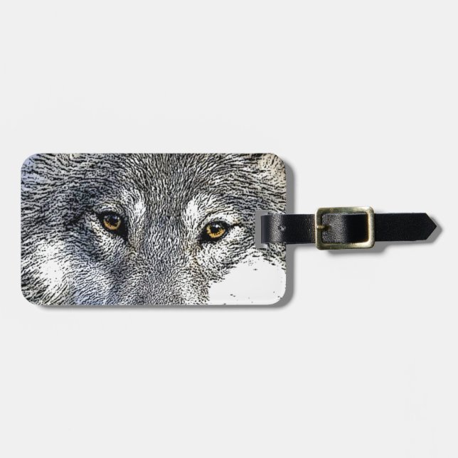 Wolf Eyes Artwork Gepäckanhänger (Vorderseite horizontal)