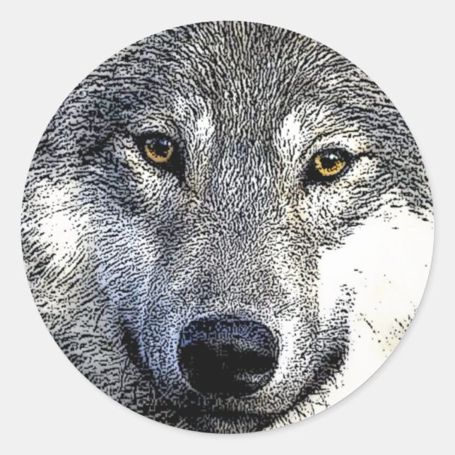 Wolf Eyes Artwork Runder Aufkleber (Vorderseite)