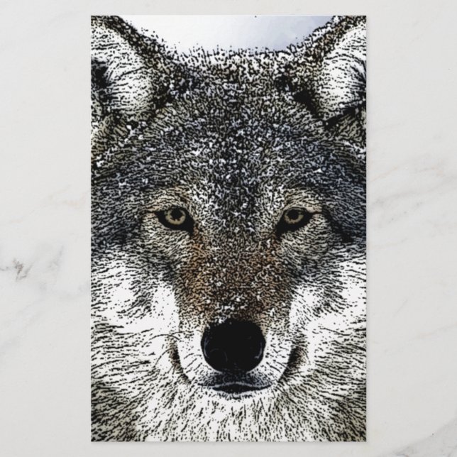 Wolf Eyes Briefpapier (Vorderseite)